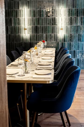 Terrace dining area at Ember